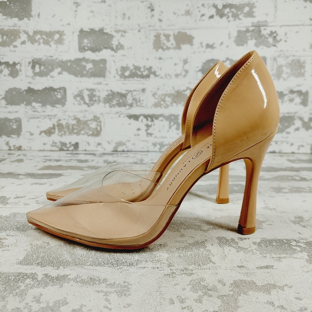 New Chinese Laundry Tan Patent Pointed Toe Slip On Pumps i676